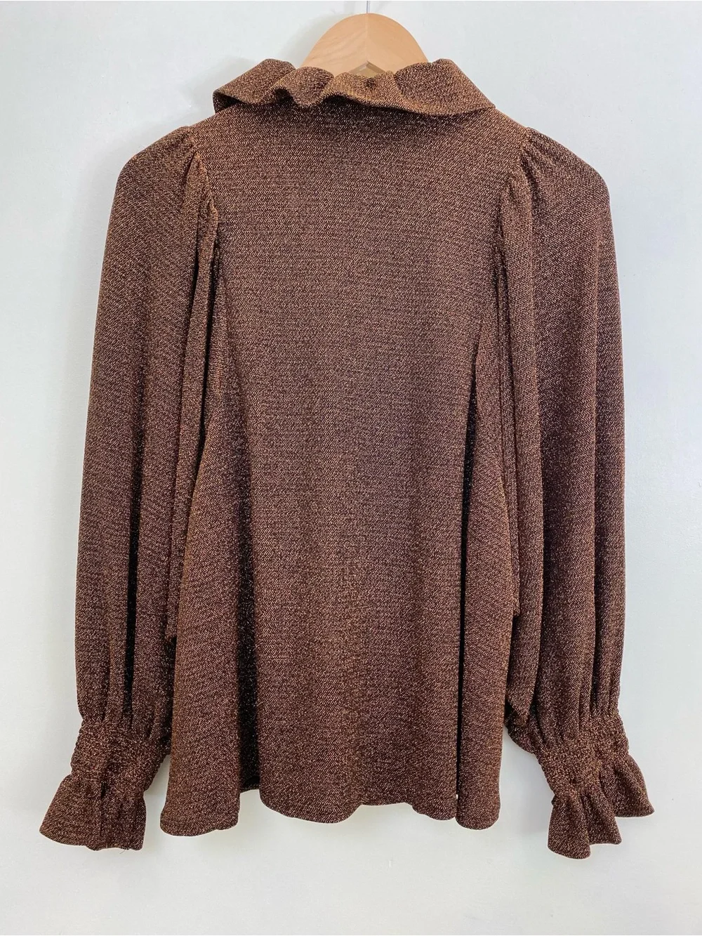 Emily McCarthy Charlotte Top Black Gold Sz M Romantic Cottagecore Holiday Party
